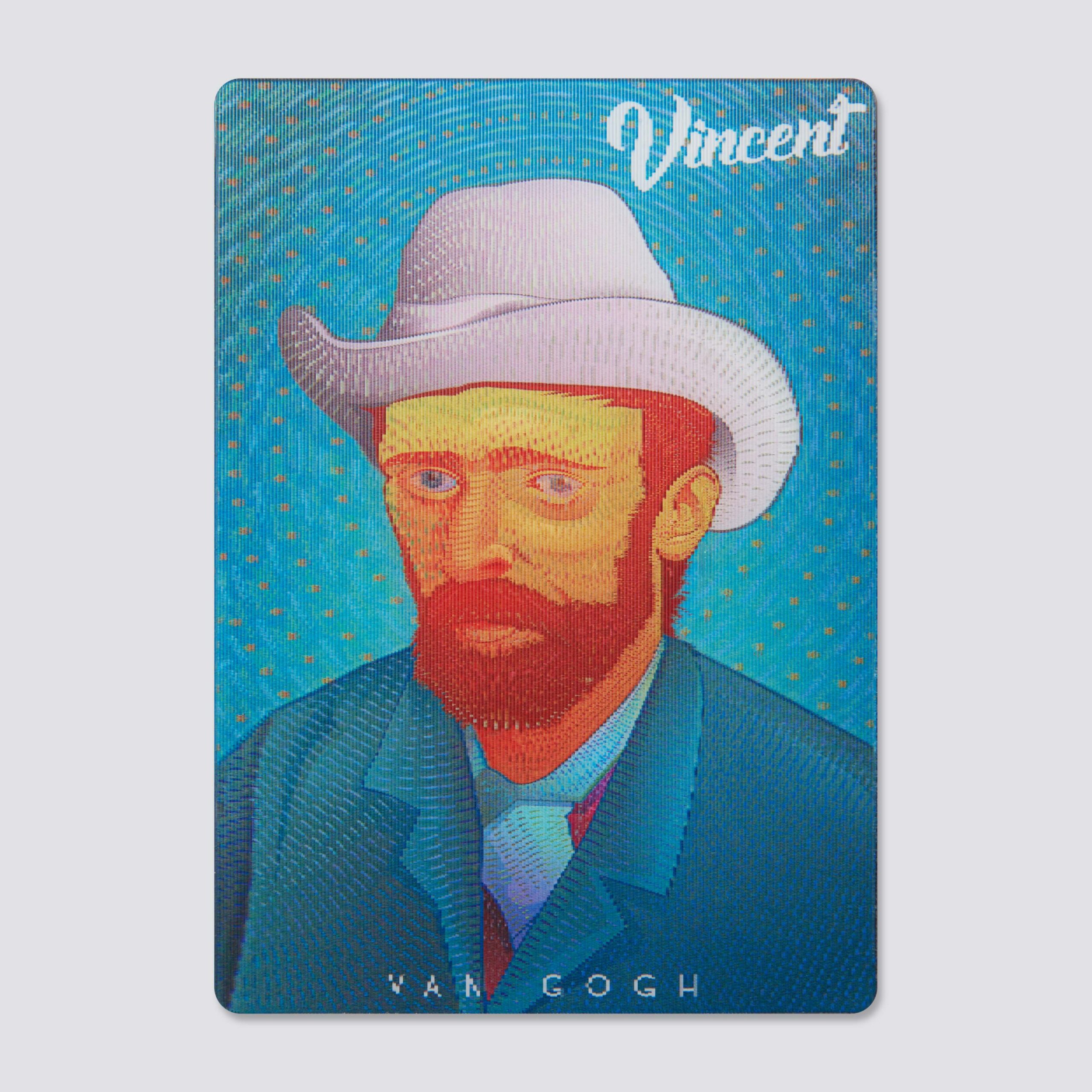 161 lenticular magnet 3d after van Gogh self-portrait with Grey Felt Hat - Image 2