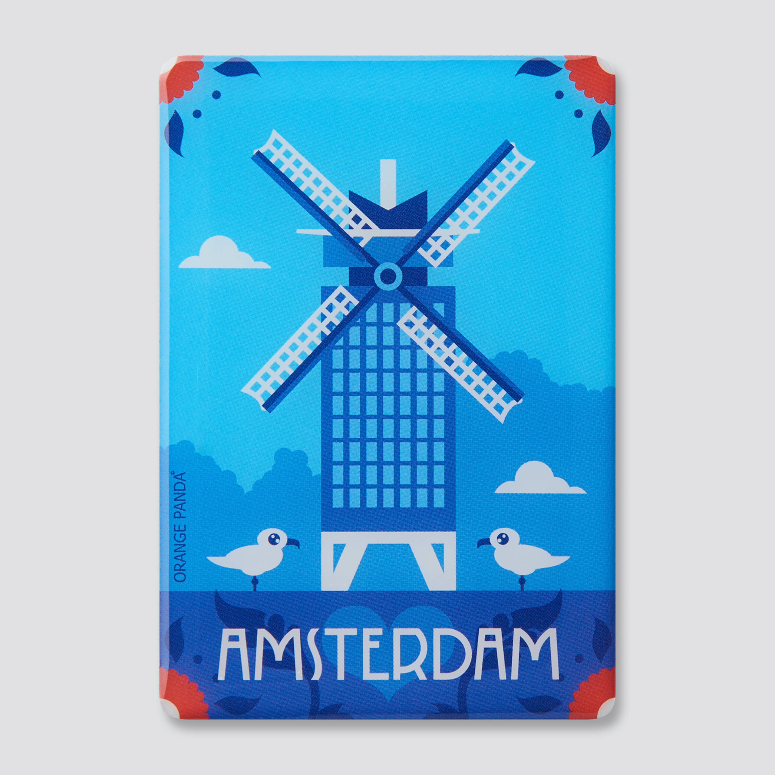 919 epoxy fridge magnet Amsterdam Lookout Mill Royal blue